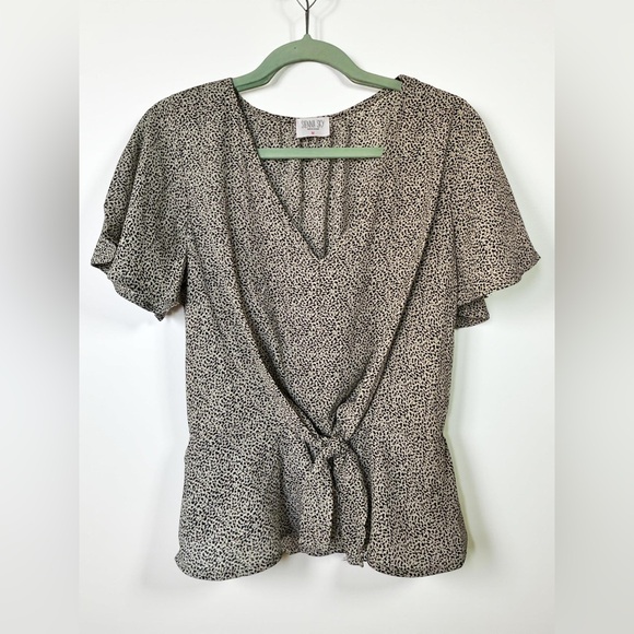 Sienna Sky Tops - Sienna Sky Black and Cream Spotted Blouse